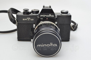 MINOLTA SRT101 BLACK MC W.ROKKOR-SI 2.5/28 FILTER CAP STRAP	